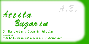 attila bugarin business card